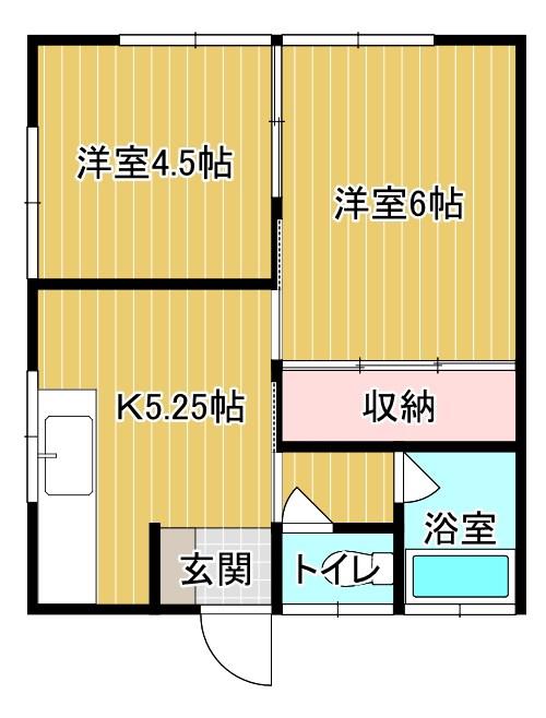 MOMO旅館(2K/1階)の間取り写真