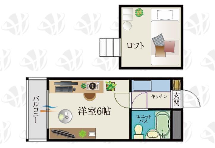 BCASA京成大久保RE-BORN(1K/2階)の間取り写真