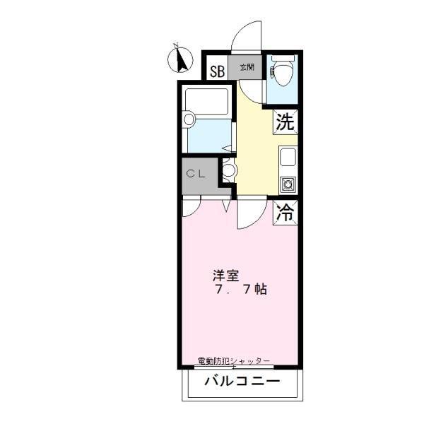 グランドシティ(1K/1階)の間取り写真