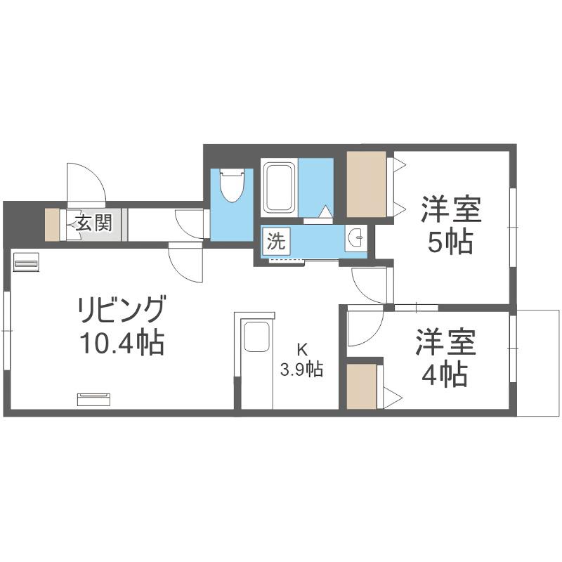 NRJニシオカ(2LDK/3階)の間取り写真