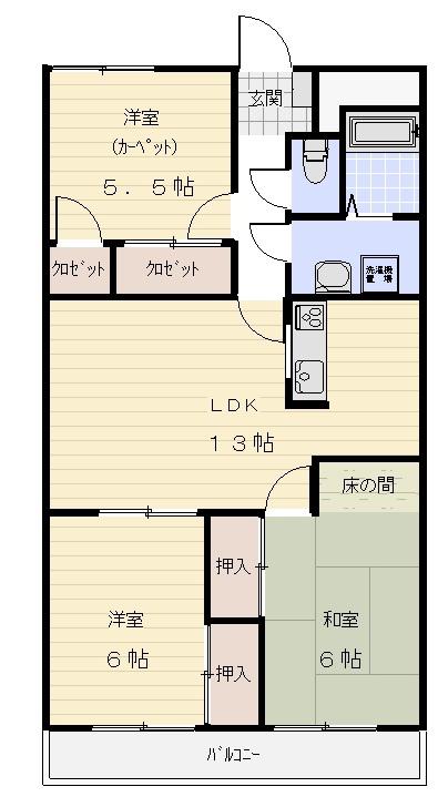 ヴェルデ(3LDK/1階)の間取り写真