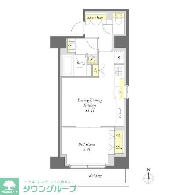 プライムメゾン日本橋馬喰町(1LDK/7階)の間取り写真