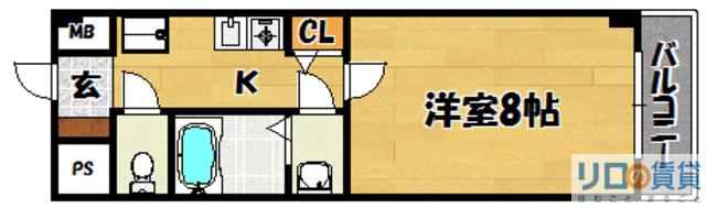ノーム下新庄II(1K/1階)の間取り写真