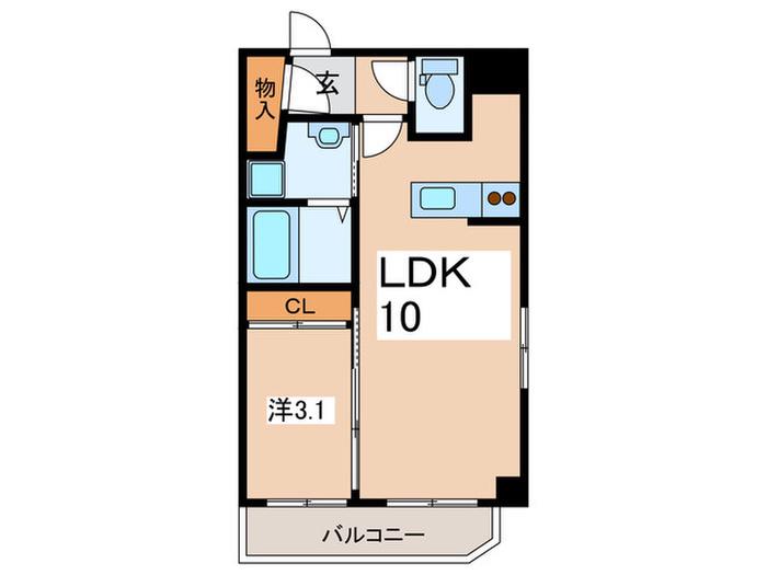 MTH玉川学園(1LDK/3階)の間取り写真