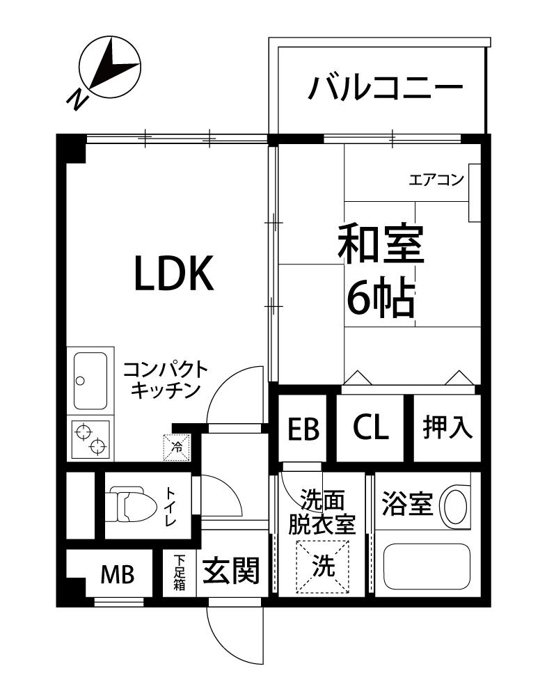 アンシャンテ(1LDK/2階)の間取り写真