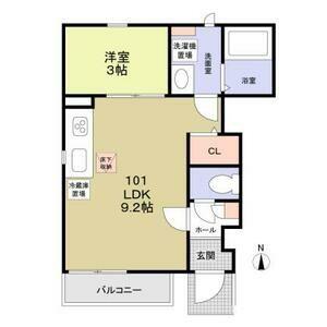 フォレストメゾン葵A(1LDK/1階)の間取り写真