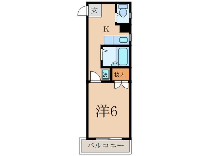 ハイライフ浜江(1K/4階)の間取り写真