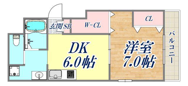 S.Sル・ゼフィールⅡ(1DK/3階)の間取り写真