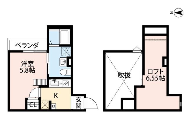 T.A小路東2丁目VIB棟(1K/1階)の間取り写真