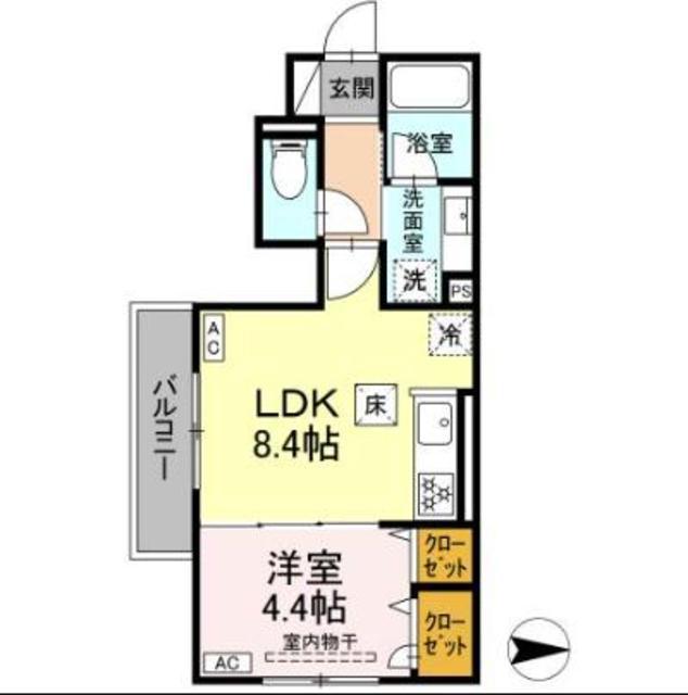 エスペランサ(1LDK/1階)の間取り写真