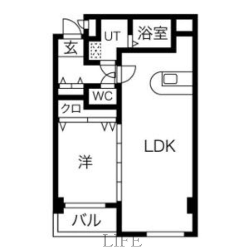 エクセレント平岸(1LDK/5階)の間取り写真