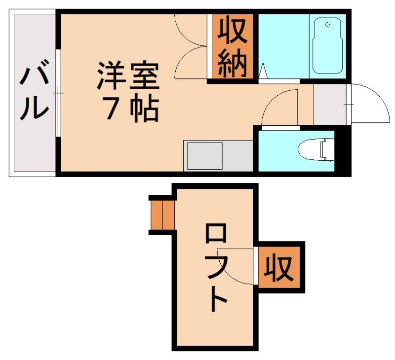 ふらんぼあーず(ワンルーム/2階)の間取り写真