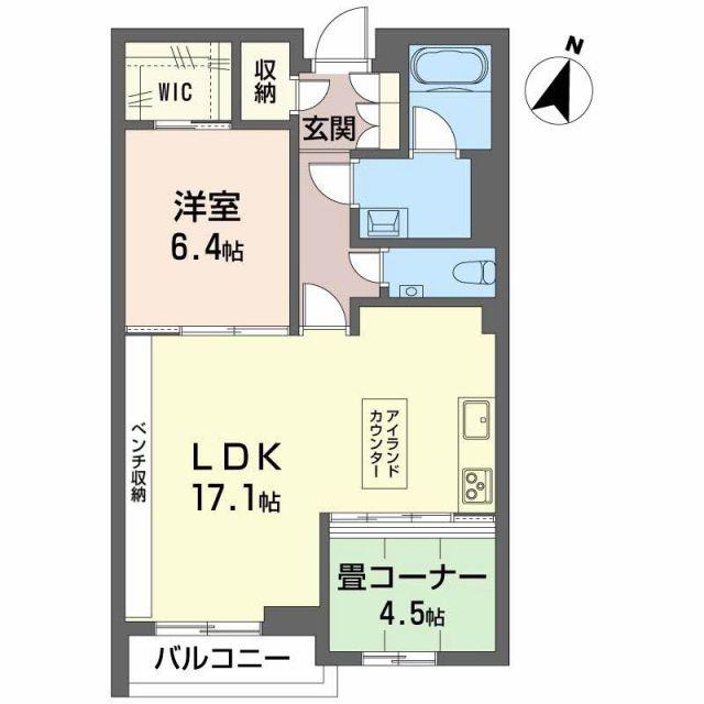 AZUR米山(2LDK/3階)の間取り写真