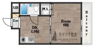イーストコート清水(1K/4階)の間取り写真