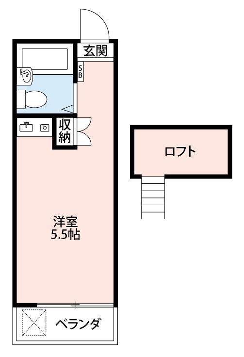 メゾンエアパークII(ワンルーム/2階)の間取り写真