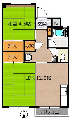 ジョイム船橋(1LDK/2階)の間取り写真