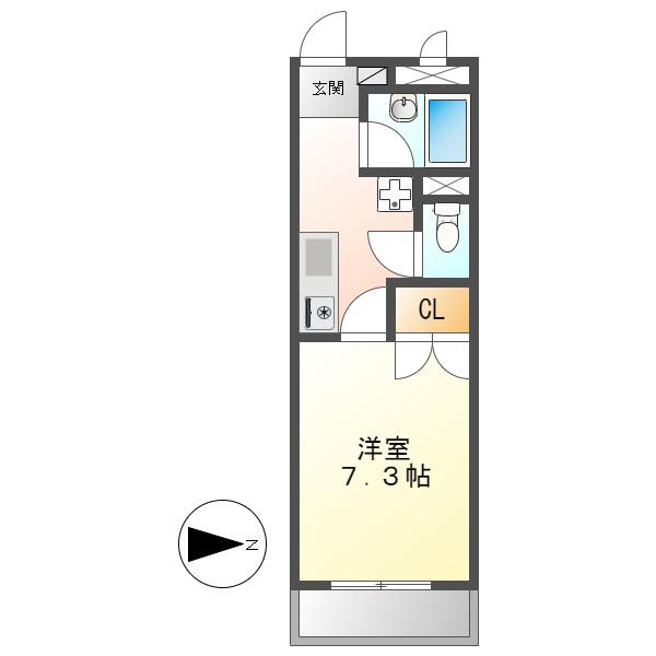 ラピアス吹上(1K/5階)の間取り写真