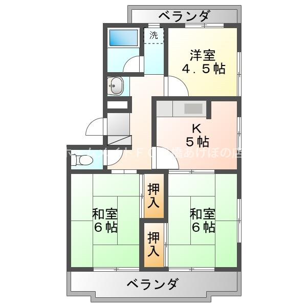 サンシティ小池(3K/4階)の間取り写真