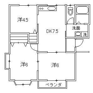 エスペランサ A(3DK/1階)の間取り写真