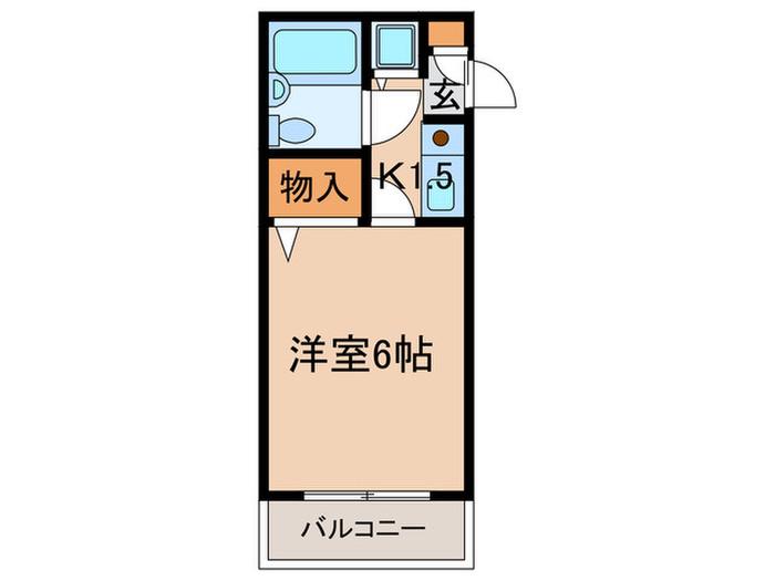 ジョイフル三ツ沢B棟(1K/4階)の間取り写真
