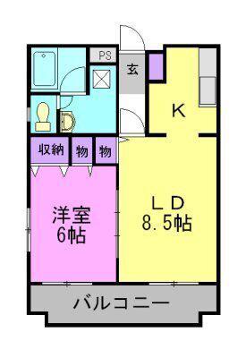 エミネント今泉(1LDK/3階)の間取り写真