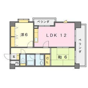 ファミーユDAISHIN(2LDK/4階)の間取り写真