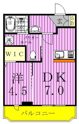 CRESCENT COURT クレセントコート(1DK/2階)の間取り写真