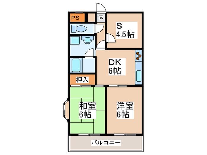 かわばた梨花マンション(2SDK/5階)の間取り写真
