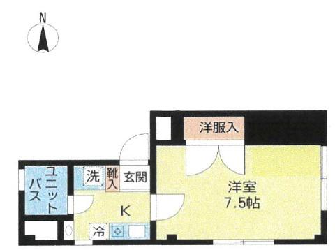 サンハイツ柏木(1K/3階)の間取り写真