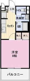 サニーハイツ外堀B(1K/1階)の間取り写真