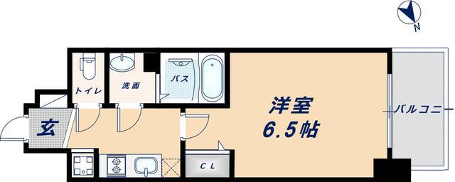 プレサンス OSAKA DOMECITYスクエア(1K/4階)の間取り写真