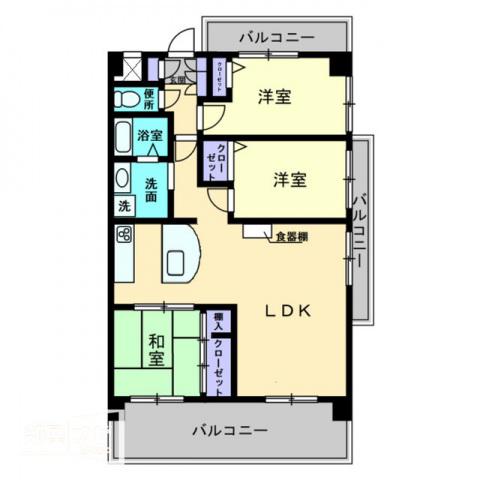 モアガーデンII(3LDK/2階)の間取り写真