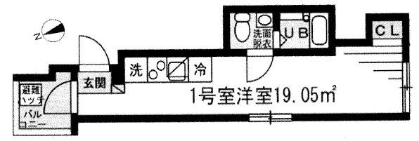 アージュドール門前仲町(ワンルーム/5階)の間取り写真