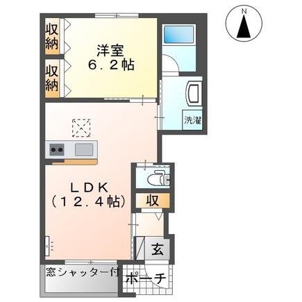 アルバ・サーノ(1LDK/1階)の間取り写真