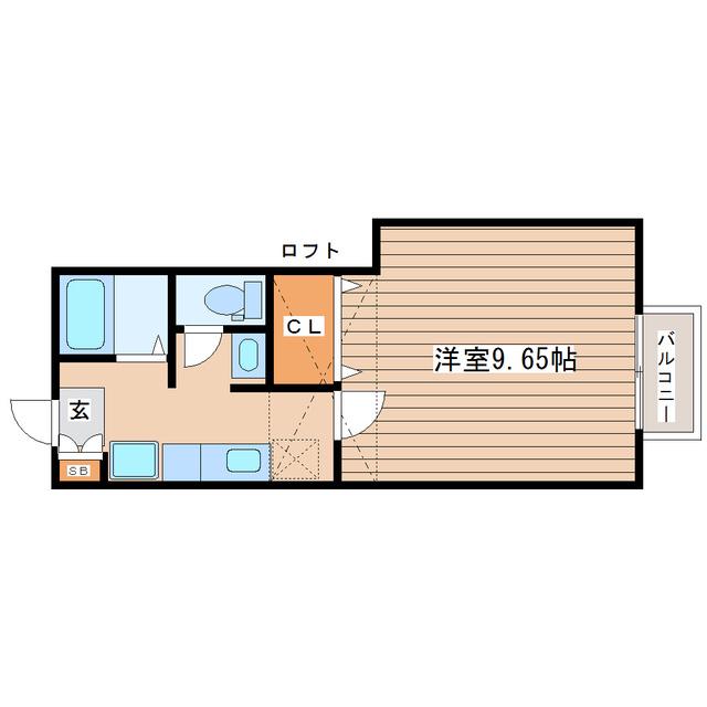 サゥーヂビバI(1K/2階)の間取り写真