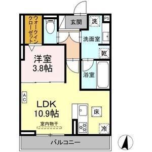 エクラノーブル(1LDK/1階)の間取り写真
