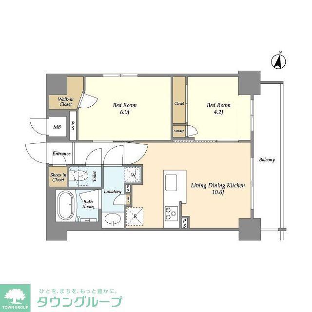 テラス南千住(2LDK/2階)の間取り写真