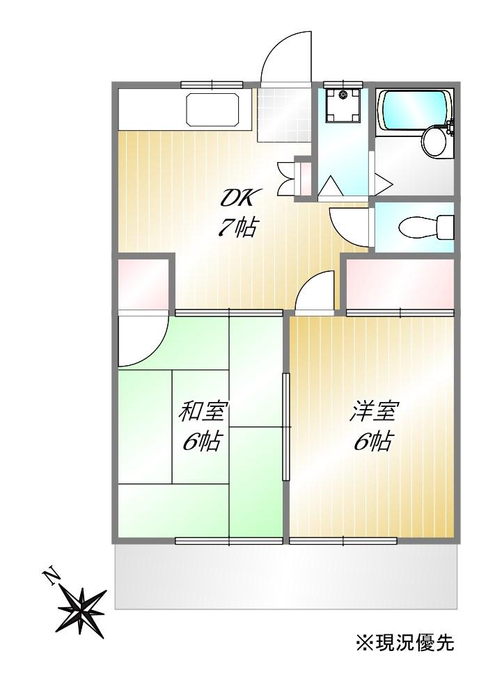 セントラルハイム(2DK/1階)の間取り写真