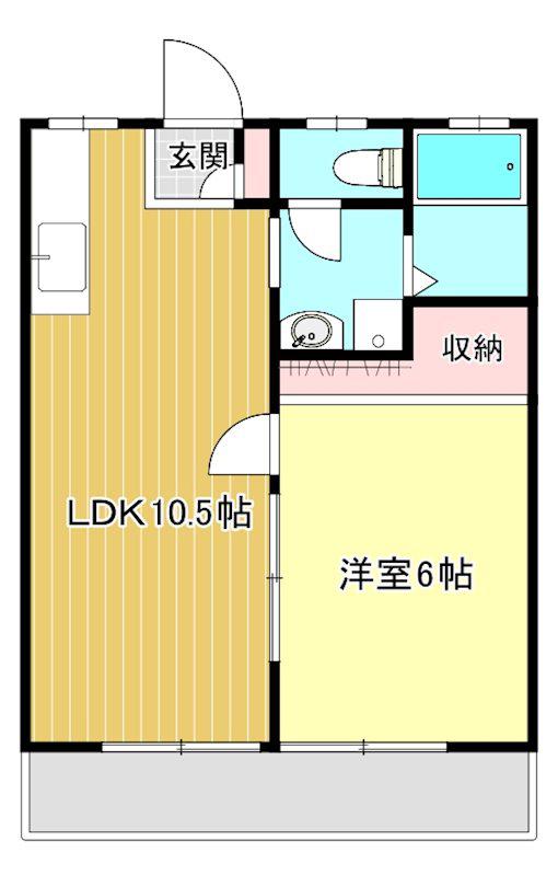 スターフィル46(1LDK/1階)の間取り写真