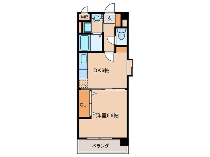 ヒルズ平尾(1DK/5階)の間取り写真