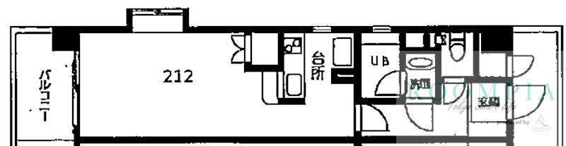 藤和シティホームズ大井町(ワンルーム/2階)の間取り写真