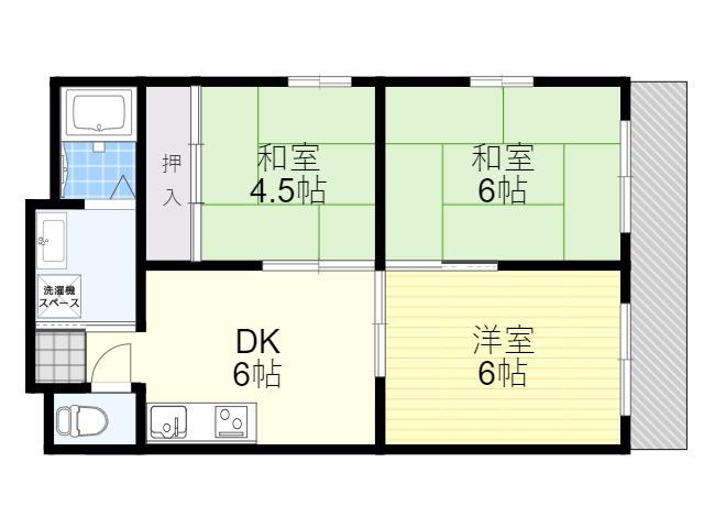 新栄プロパティ千林Ⅱ(3DK/4階)の間取り写真