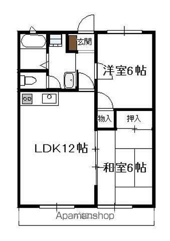 ファルール吉永(2LDK/2階)の間取り写真