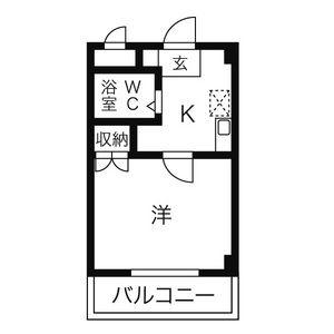 ルミエール豊国(1K/3階)の間取り写真