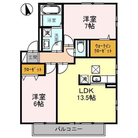グランシャリオ(2LDK/1階)の間取り写真