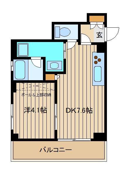 新槇ビル(1DK/3階)の間取り写真