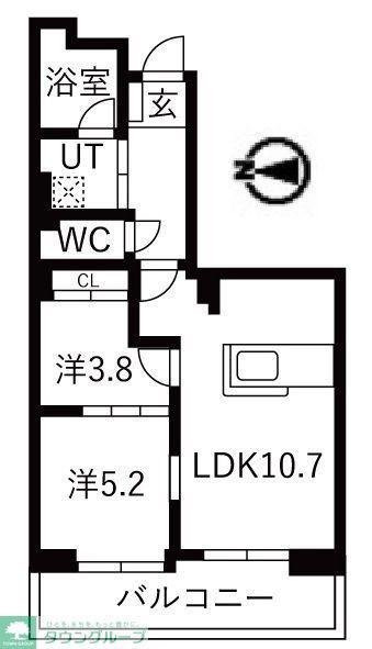 アクティ目黒駅前2棟(2LDK/2階)の間取り写真