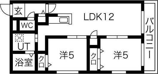 ASTAGE八軒(2LDK/2階)の間取り写真