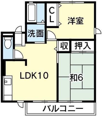 シティハイムレトア論田 3号棟(2LDK/1階)の間取り写真