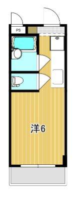 エジリスカイコート(1K/1階)の間取り写真